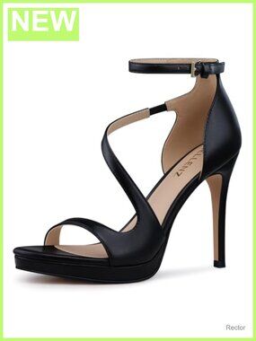 4.3 Inch Stiletto High Heels for Women, Platform Heels with Ankle Strap,